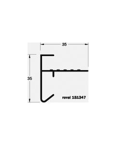 DAKTRIM STANDAARD ALUMINIUM BRUTE L=2500 35 X 35 M M INCL. 1 KOPPELPLAATJE