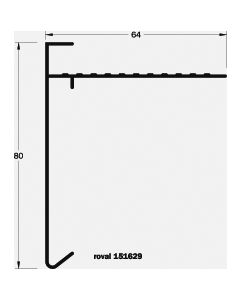 DAKTRIM STANDAARD ALUMINIUM BRUTE L=2500 80 X 64 M M INCL. 1 KOPPELPLAATJE