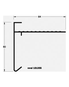 DAKTRIM STANDAARD ALUMINIUM BRUTE L=2500 60 X 64 M M INCL. 1 KOPPELPLAATJE