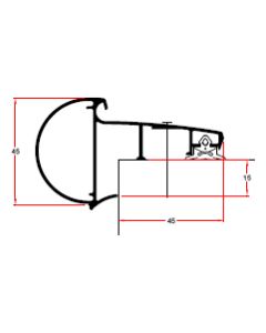 DAKTRIM SOLO KRAAL ALUMINIUM BRUTE L=2500 45 MM RAL